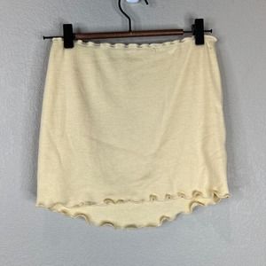 Tiger‎ Mist Women's Knitted Mini Skirt Lightweight Pull-On Cream Size Small